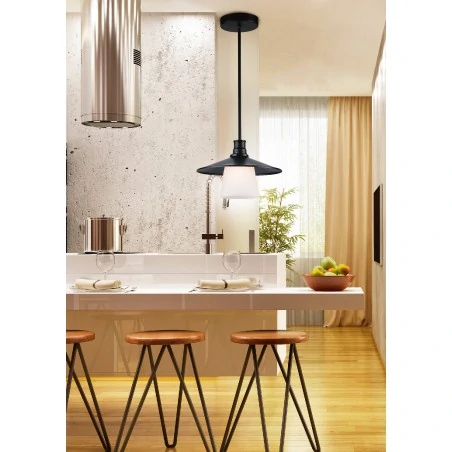 Lampy-sufitowe - metalowa lampa wisząca z czarnym abażurem loft 1x60w e27 loft 31-43108 candellux 