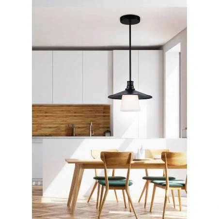 Lampy-sufitowe - metalowa lampa wisząca z czarnym abażurem loft 1x60w e27 loft 31-43108 candellux 