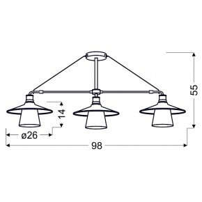 Lampy-sufitowe - lampa wisząca czarno-biała loftowa 3x60w e27 loft 33-43115 candellux 