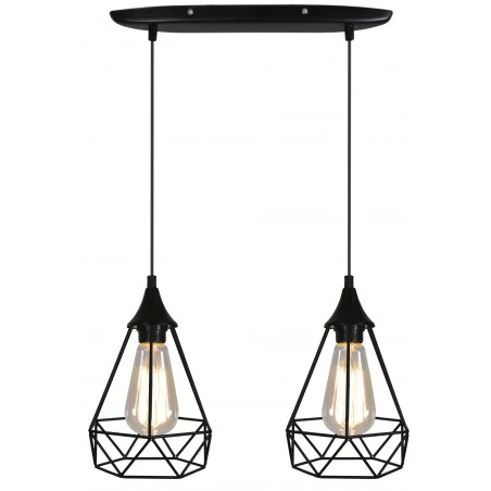 Lampy-sufitowe - geometryczna lampa podwójny zwis 2x60w e27 graf 32-62895 candellux 
