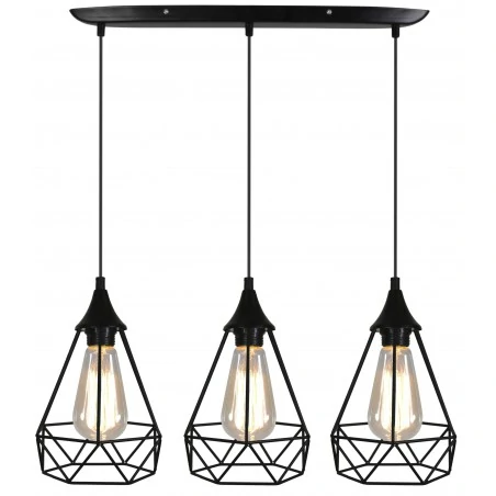 Lampy-sufitowe - potrójna lampa ażurowa industrialna 33-62901 3x60w e27 graf candellux 