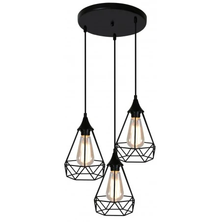 Lampy-sufitowe - druciana ażurowa lampa do loftu na 3 żarówki 33-62918 graf candellux 