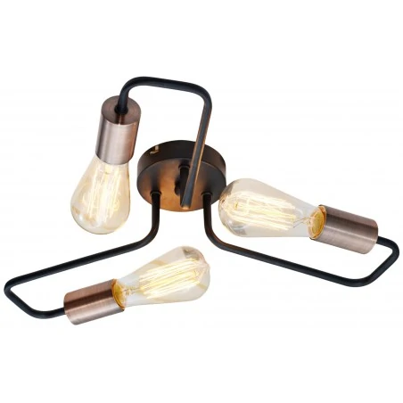 Lampy-sufitowe - czarna lampa sufitowa bez kloszy  loft 3x60w e27 herpe 33-66916 candellux 