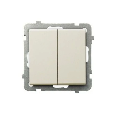 Wylaczniki-schodowe - włącznik podwójny schodowy łp-10r/m/27 ecru sonata ospel 