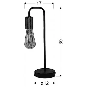 Lampki-nocne - lampa gabinetowa czarna bez klosza 1x60w e27 herpe 41-66862 candellux 