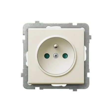 Gniazda-pojedyncze-podtynkowe - gniazdo pojedyncze z uziemieniem z przesłonami torów prądowych gp-1rzp/m/27 ecru sonata ospel 