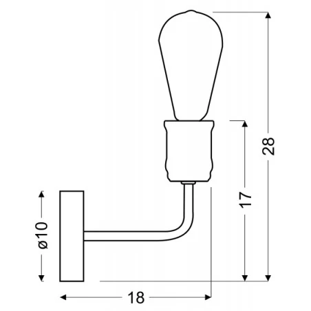 Kinkiety-do-salonu - lampa ścienna czarno-patynowy + żarówka 1x60w e27 goldie 21-56160 candellux 