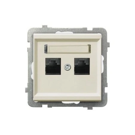 Gniazda-komputerowe - gniazdo komputerowe podwójne rj45 kat 5e mmc gpk-2r/k/m/27 ecru sonata ospel 