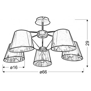 Lampy-sufitowe - pięciopunktowa lampa wisząca patyna 5x40w e14 cortez 35-54999 candellux 