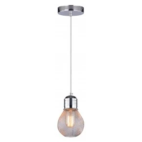 Lampy-sufitowe - lampa wisząca chromowa druciany klosz 1x60w e27 gliva 31-58652 candellux 