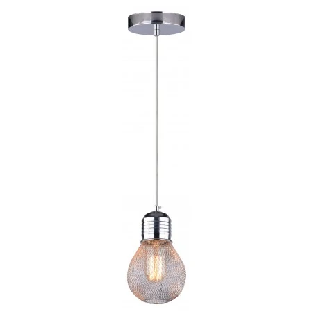 Lampy-sufitowe - lampa wisząca chromowa druciany klosz 1x60w e27 gliva 31-58652 candellux 