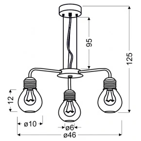 Lampy-sufitowe - oświetlenie wiszące potrójne chromowe 3x60w e27 gliva 33-58539 candellux 