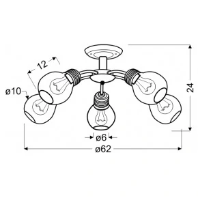 Lampy-sufitowe - nowoczesna lampa sufitowa patynowa 5x60w e27 gliva 35-56603 candellux 