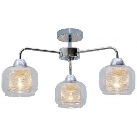 Lampy-sufitowe - chromowa lampa wisząca z szklanymi kloszami 3x40w e14 ray 33-67081 candellux 