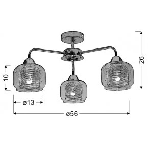 Lampy-sufitowe - chromowa lampa wisząca z szklanymi kloszami 3x40w e14 ray 33-67081 candellux 