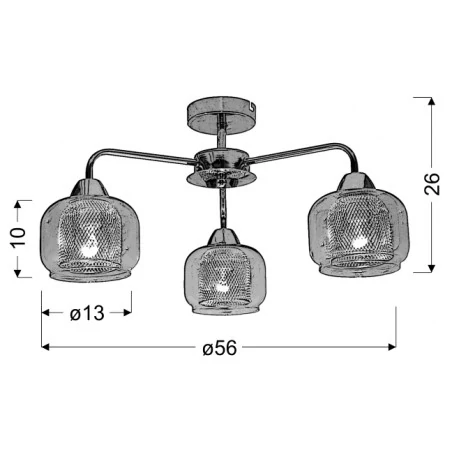 Lampy-sufitowe - chromowa lampa wisząca z szklanymi kloszami 3x40w e14 ray 33-67081 candellux 