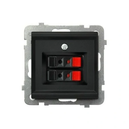 Gniazda-glosnikowe - czarne gniazdo głośnikowe podwójne gg-2r/m/33 sonata ospel 