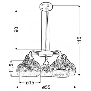 Lampy-sufitowe - efektowna lampa wisząca szklana chromowa 5x60w e27 cromina  35-56375 candellux 
