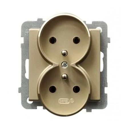 Gniazda-podwojne-podtynkowe - gniazdo podwójne z uziemieniem gp-2rrz/m/39 złote sonata ospel 