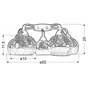 Lampy-sufitowe - lampa sufitowa lustrzana bite szkło 5x60w e27 cromina 98-55668 candellux 
