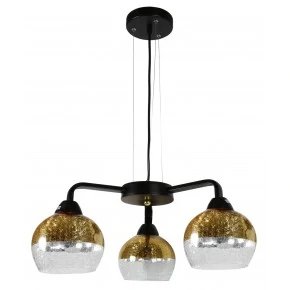 Lampy-sufitowe - gold lampa wisząca + szklane klosze 3x60w e27 cromina 33-57259 candellux 