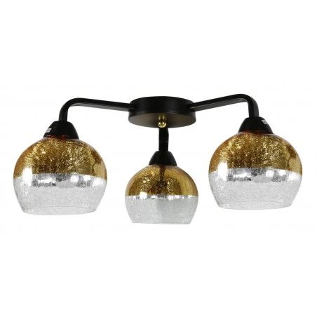 Lampy-sufitowe - lampa sufitowa gold z efektem bitego szkła 3x60w e27 cromina 98-57273 candellux 