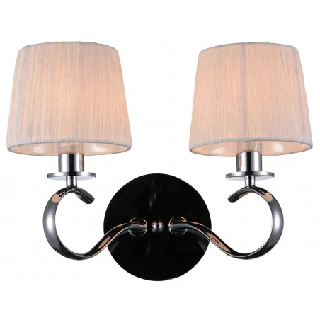 Kinkiety-do-salonu - podwójny kinkiet abażur z tkaniny 2x40w e14 clara 22-21564 candellux 