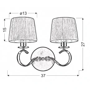 Kinkiety-do-salonu - podwójny kinkiet abażur z tkaniny 2x40w e14 clara 22-21564 candellux 