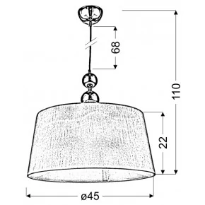 Lampy-sufitowe - wisząca lampa chromowo-biała 45 1x60w e27 clara 31-21601 candellux 