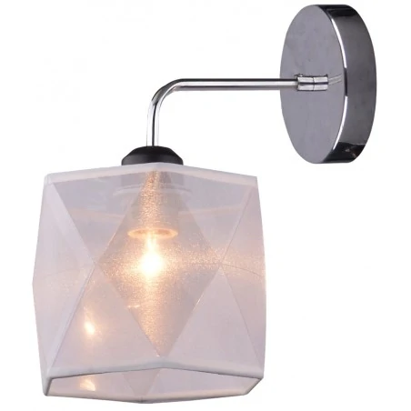 Kinkiety-do-salonu - kinkiet chromowy pojedynczy z tkaninowym abażurem 1x40w e27 nosja 21-62512 candellux 