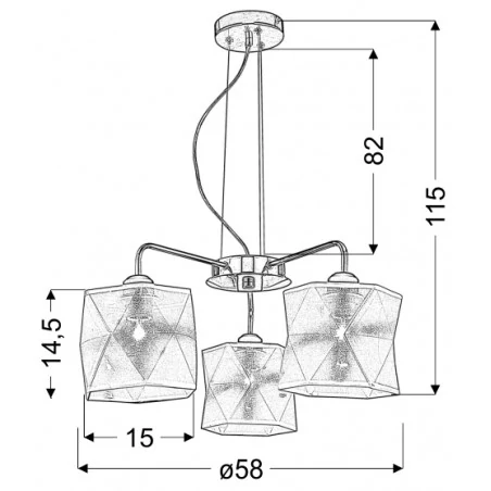Lampy-sufitowe - sufitowa lampa wisząca regulowana 3x40w e27 nosja 33-58720 candellux 