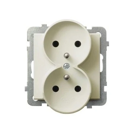 Gniazda-podwojne-podtynkowe - gniazdo podwójne z uziemieniem gp-2rrz/m/27 ecru sonata ospel 