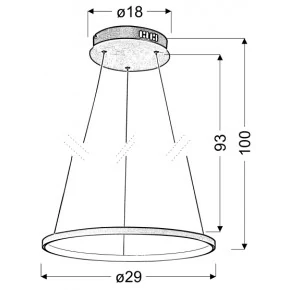 Lampy-sufitowe - okrągła lampa wisząca led chromowa 30 18w 4000k lune 31-64592 candellux 