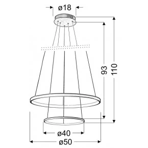 Lampy-sufitowe - podwójna lampa wisząca okrągła 40w led 4000k lune 32-64769 candellux 