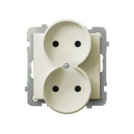 Gniazda-podwojne-podtynkowe - gniazdo podwójne bez uziemienia gp-2rr/m/27 ecru sonata ospel 