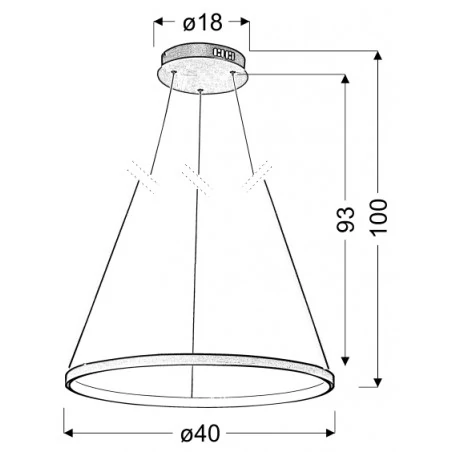 Lampy-sufitowe - chromowa lampa wisząca led okrągła une 40 25w 4000k lune 31-64646 candellux 