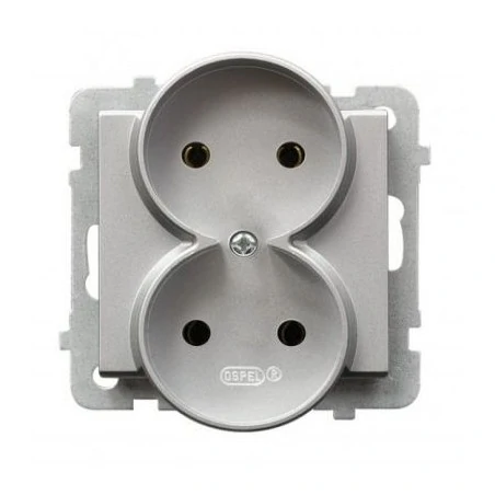 Gniazda-podwojne-podtynkowe - gniazdo podwójne bez uziemienia gp-2rr/m/38 srebrne sonata ospel 