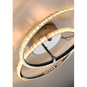 Plafony - efektowna lampa sufitowa z kryształkami 28w led chrom 3000k hello 98-69641 candellux 