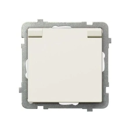 Gniazda-pojedyncze-podtynkowe - gniazdo bryzgoszczelne z uziemieniem ip-44 wieczko ecru gph-1rz /m/27/w sonata ospel 