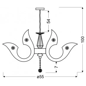 Lampy-sufitowe - kryształowa lampa wisząca dwuramienna led 55 22w venezia 33-55491 candellux 