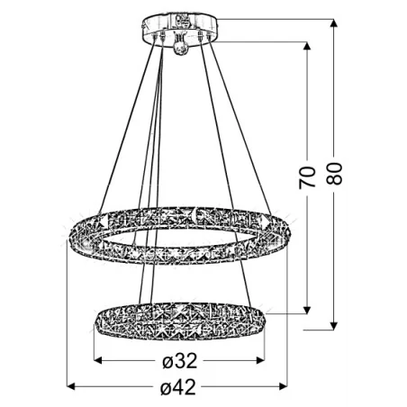 Lampy-sufitowe - nowoczesna podwójna lampa wisząca led 24w z zimnym światłem lords 31-32515 candellux 