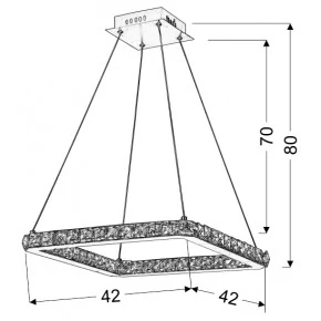 Lampy-sufitowe - nowoczesna kwadratowa lampa wisząca 42x42 24w led lords 31-34854 candellux 