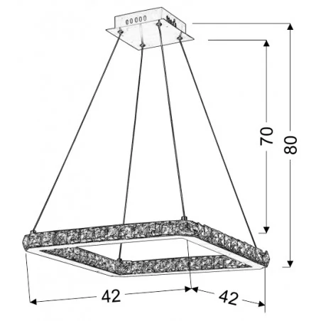Lampy-sufitowe - nowoczesna kwadratowa lampa wisząca 42x42 24w led lords 31-34854 candellux 