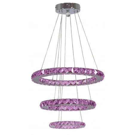 Lampy-sufitowe - lampa wisząca potrójna led rgb z pilotem chrom 48w lords 33-63090 candellux 