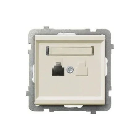 Gniazda-telefoniczne - gniazdo telefoniczne pojedyncze rj12 gpt-1r/m/27 ecru sonata ospel 