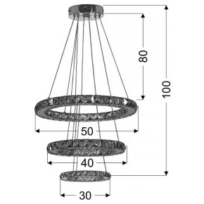 Lampy-sufitowe - lampa wisząca potrójna led rgb z pilotem chrom 48w lords 33-63090 candellux 