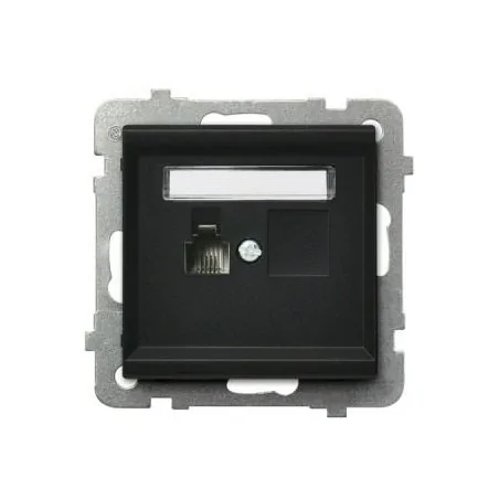 Gniazda-telefoniczne - czarne gniazdo telefoniczne pojedyncze rj12 gpt-1r/m/33 sonata ospel 