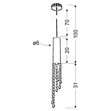 Lampy-sufitowe - lampa z wiszącymi kryształkami chromowa 1x3w led gu10 duero 31-25241 candellux 