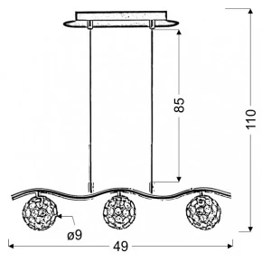 Lampy-sufitowe - lampa wisząca z kryształowymi kloszami 3x40w g9 starlet 33-85743 candellux 