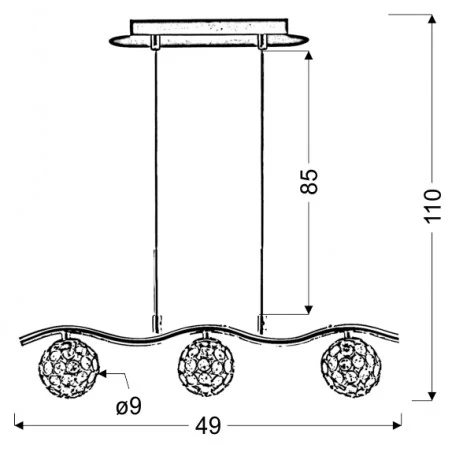 Lampy-sufitowe - lampa wisząca z kryształowymi kloszami 3x40w g9 starlet 33-85743 candellux 